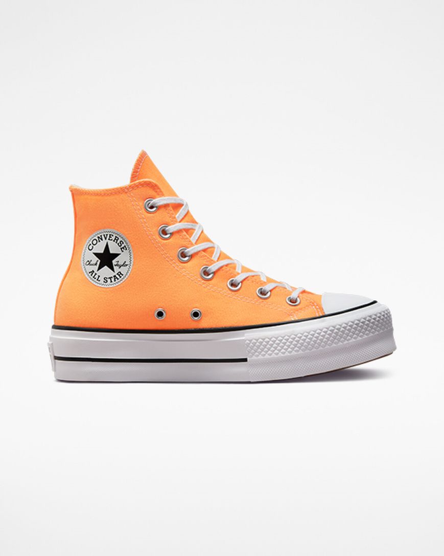 Topanky Na Platforme Converse Chuck Taylor All Star Lift Platene Vysoke Damske Oranžové Čierne Biele | SK LSEJI8